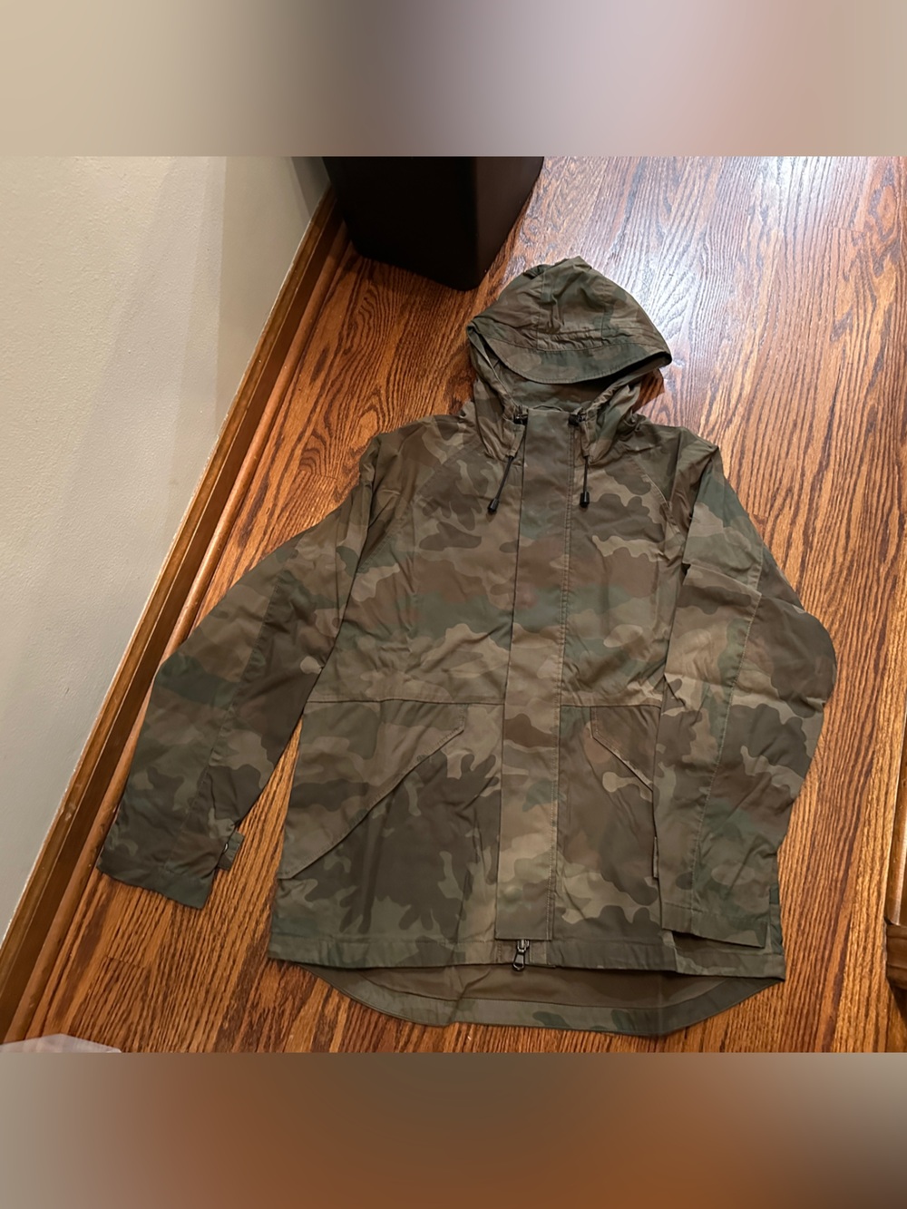 J. Crew Men's Camouflage Hooded Jacket - Olive Camo